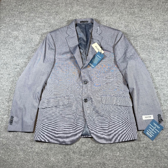 Kenneth Cole Reaction Suit Jacket Men 40 Short Blue Techni-Cole  Two Button NWT - Picture 1 of 12